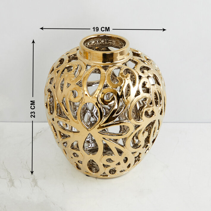 Golden Vase Stellar-Fantasy N Celestial Textured Stoneware