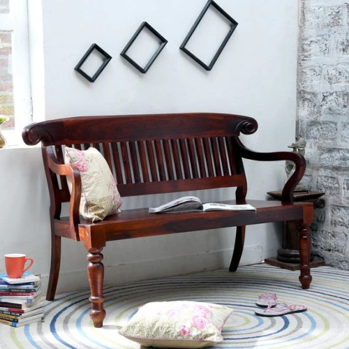 Bench in Honey Oak Finish