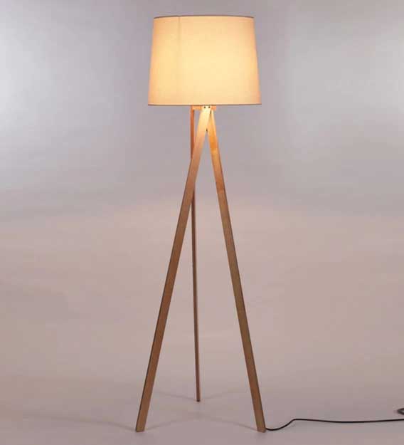 Fabric Shade Tripod Floor Lamp