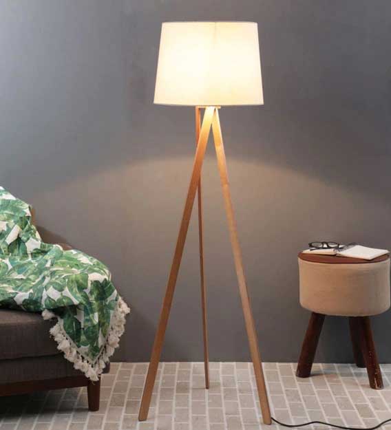 Fabric Shade Tripod Floor Lamp
