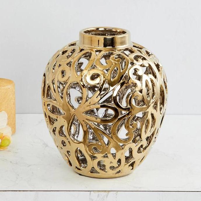 Golden Vase Stellar-Fantasy N Celestial Textured Stoneware