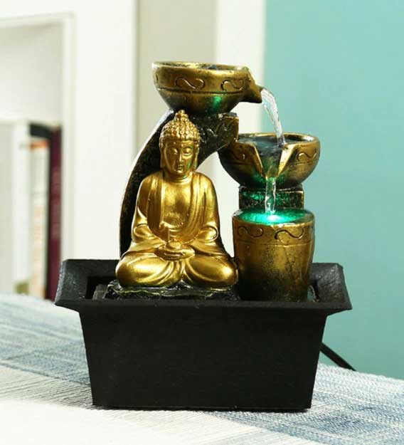 Handcrafted Buddha Indoor Fountain with Light