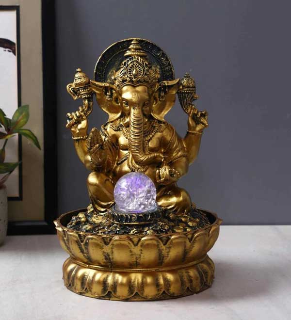 Lord Of Beginnings' Ganesha Statue Indoor Water Fountain